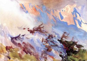 Mountain Fire -  John Singer Sargent Oil Painting