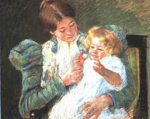 Pattycake -   Mary Cassatt oil painting,
