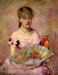 Lady with a Fan - Oil Painting Reproduction On Canvas