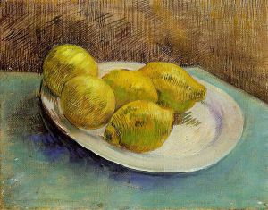 Still Life with Lemons on a Plate -   Vincent Van Gogh Oil Painting