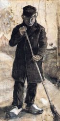 A Man with a Broom - Vincent Van Gogh Oil Painting