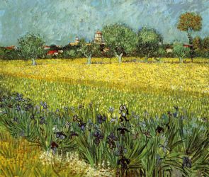 View of Arles with Irises -  Vincent Van Gogh Oil Painting