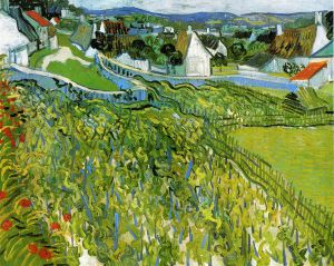 Vineyards with a View of Auvers - Vincent Van Gogh Oil Painting