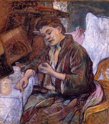 La Toilette: Madame Fabre -   Henri De Toulouse-Lautrec Oil Painting