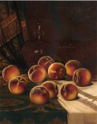 Still Life with Peaches - William Mason Brown Oil Painting