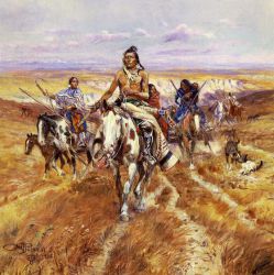 When the Plains Were His - Charles Marion Russell Oil Painting