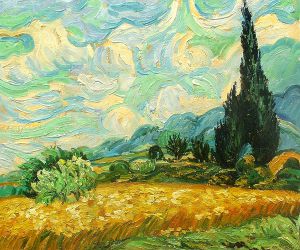 VanGogh--Wheat Field with Cypresses