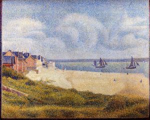 Le Crotoy, Downstream - Georges Seurat Oil Painting