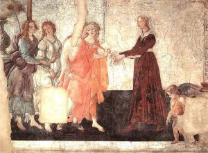 Venus and the Graces Offering Gifts to a Young Girl -   Sandro Botticelli oil painting