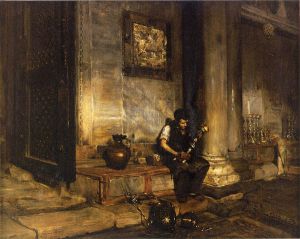 Interior of the Baptistry at St. Mark\'s -   William Merritt Chase Oil Painting