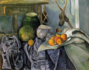 Still Life with a Ginger Jar and Eggplants -    Paul Cezanne Oil Painting