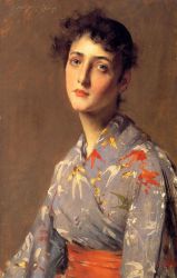Girl in a Japanese Kimono - Oil Painting Reproduction On Canvas