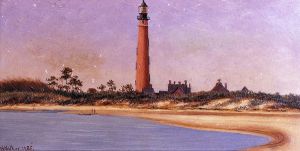 Ponce Park LightHouse, Florida - William Aiken Walker Oil Painting