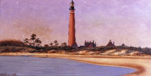 Ponce Park LightHouse, Florida -  William Aiken Walker Oil Painting