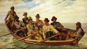 Pull for the Shore -   John George Brown Oil Painting