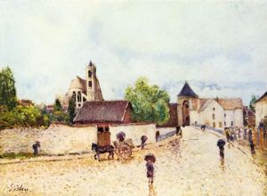 Moret-sur-Loing, Rain -   Alfred Sisley Oil Painting