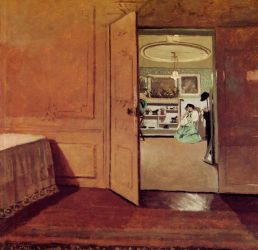 Interior, Vestibule by Lamplight -  Felix Vallotton Oil Painting