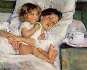 Breakfast in Bed -  Mary Cassatt oil painting,