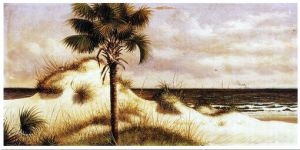 Sand Dunes, Palmetto (Sabal) and Steamboat -  William Aiken Walker Oil Painting