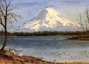 Lake in the Rockies - Albert Bierstadt Oil Painting