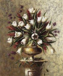 A Bunch of White Tulips - Oil Painting Reproduction On Canvas
