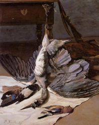 Still Life with Heron - Jean Frederic Bazille Oil Painting