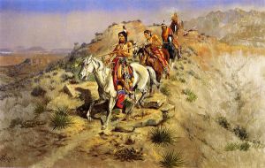 On the Warpath - Charles Marion Russell Oil Painting