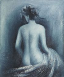Seated Blue Nude - Oil Painting Reproduction On Canvas