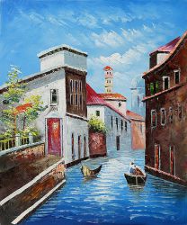 Travel the Venice Canal - Oil Painting Reproduction On Canvas