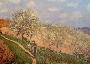 Spring in Bougival - Alfred Sisley Oil Painting