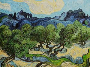 Olive Trees with the Alpilles in the Background II -  Vincent Van Gogh Oil Painting