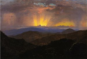 Sunset, Jamaica (study for - Frederic Edwin Church Oil Painting