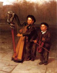 The Little Strollers - John George Brown Oil Painting