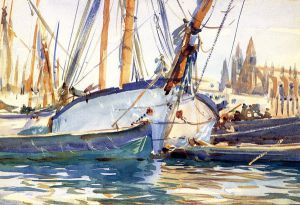 Shipping, Majorca -  John Singer Sargent Oil Painting