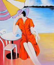 Lady in Red - Oil Painting Reproduction On Canvas