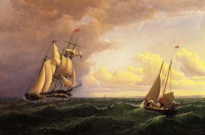 Whaler off the Vineyard-Outward Bound - William Bradford Oil Painting