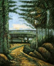 Road, Trees and Lake II -  Paul Cezanne Oil Painting