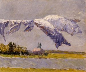 Laundry Drying, Petit Gennevilliers - Gustave Caillebotte Oil Painting