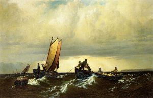 Fishing Boats on the Bay of Fundy - William Bradford Oil Painting