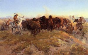 The Surround - Charles Marion Russell Oil Painting