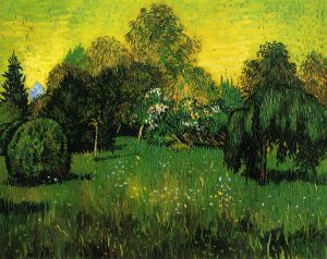 Public Park with Weeping Willow: The Poet\'s Garden I -  Vincent Van Gogh Oil Painting