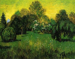 Public Park with Weeping Willow: The Poet\'s Garden I -  Vincent Van Gogh Oil Painting