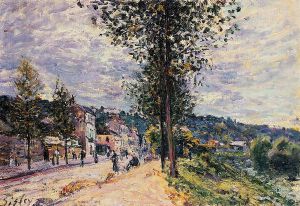 Street Entering the Village - Alfred Sisley Oil Painting