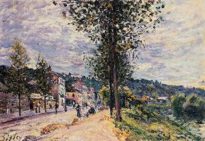 Street Entering the Village -   Alfred Sisley Oil Painting