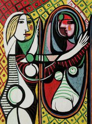 Girl Before a Mirror II - Pablo Picasso Oil Painting