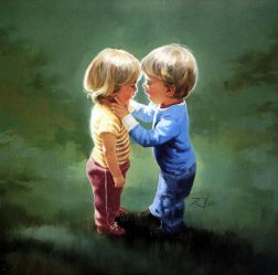 Sharing Secrets -   Donald Zolan Oil Painting