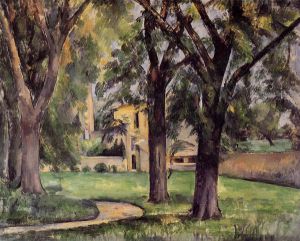Chestnut Tree and Farm at Jas de Bouffan -  Paul Cezanne Oil Painting