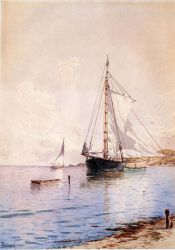 Drying the Main at Anchor -   Alfred Thompson Bricher Oil Painting