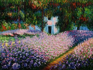 Artist\'s Garden at Giverny II -  Claude Monet Oil Painting