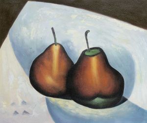 Two Pears - Georgia O\'Keeffe Oil Painting